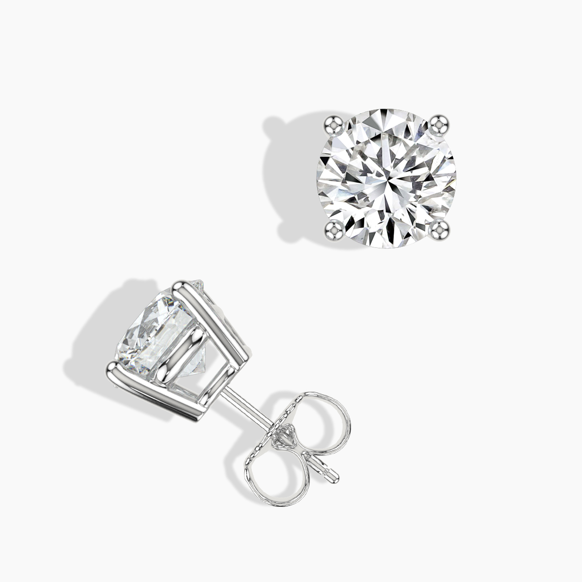 4.00 CTW Lab Grown Diamond Stud Earrings White Gold